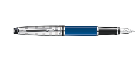 Waterman Expert Deluxe Blue W/Silver Cap Fountain Pen ST