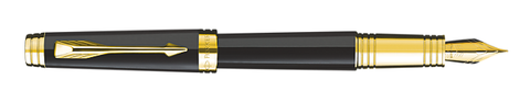 Parker Premier Black Lacquer W/Gold Trim Fountain Pen