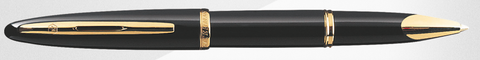 Waterman Carene Black W/Gold Trim Rollerball Pen
